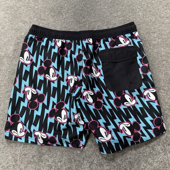 Disney‎ Neff Mens M Mickey Mouse Swim Trunks Shorts Black Blue Pink Graphic NWT - Picture 9 of 11